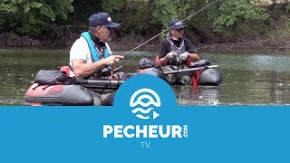 Battle Pecheurcom 2 Blackbass en floattube  leurres souples Vs leurres durs [upl. by Ishmael]