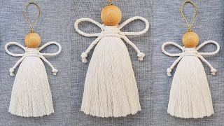 👼 DIY fácil ANGEL en MACRAME paso a paso  DIY Easy Macrame Angel Tutorial Step by Step [upl. by Samale61]