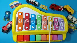 How to play Wheels on the bus song piano Xylophone tutorial easy with notes keys and numbers [upl. by Eenafets]