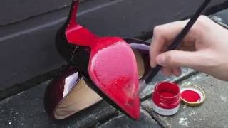 How to repaint Louboutin using Red Preservee Sole Paint [upl. by Reamonn990]