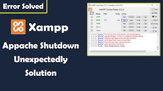 Error Apache Shutdown unexpectedly in Xampp 2020  Xampp Apache Not Starting Solution [upl. by Ecnarf]