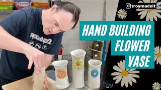 Hand Building Techniques For Making Ceramic Flower Vase  Pottery Making For Beginners [upl. by Namzaj]