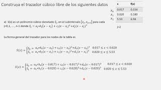 INTERPOLACIÓN TRAZADORES CÚBICOS 1 ll SPLINE CÚBICOS  MÉTODOS NUMÉRICOS [upl. by Aric]