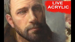 How to paint a portrait in Acrylics  Ben Affleck [upl. by Strohben323]