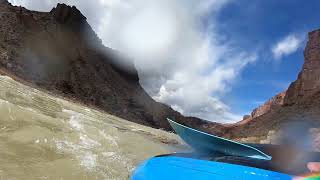 Camden Running Hance Rapid in his Ducky  Grand Canyon March 2024 [upl. by Laamaj]