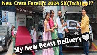 Creta Facelift 2024 Delivery Full Details  Hyundai Creta SX Tech Pros amp cons  New Car Delivery 🔥 [upl. by Ellevel]