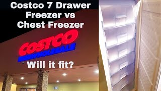 Costco Upright Freezer 7Drawer vs Chest FreezerWILL IT FIT Hamilton Beach 11 cubic feet [upl. by Laina]