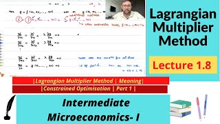 Lagrange Multiplier Method  Theory  Part 1  Constrained Optimization  18 [upl. by Solracesoj386]