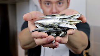 EATING WHOLE FISH  how to make Whitebait Cooking with Chef Dai [upl. by Sidwell]