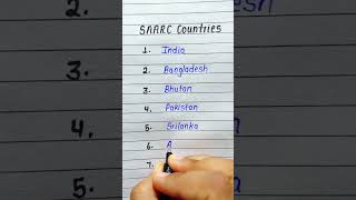 SAARC countries  Members of SAARC  General knowledge shorts knowledge [upl. by Pack]