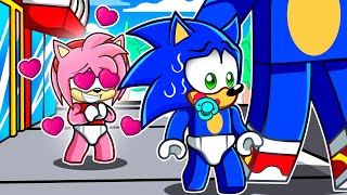 Baby Sonic has a CRAZY FAN GIRL in Roblox… [upl. by Possing874]