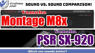 Yamaha PSRSX920 vs Yamaha Montage M8x Sound vs Sound Comparison Which one SOUNDS better [upl. by Aicilec]