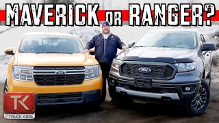 Ford Maverick vs Ranger  Which is the Better Small Ford Pickup We Breakdown All the Differences [upl. by Wain]