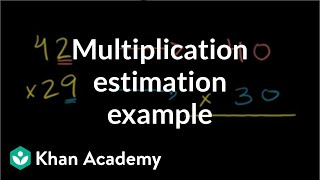 Multiplication estimation example  Multiplication and division  Arithmetic  Khan Academy [upl. by Ekralc]