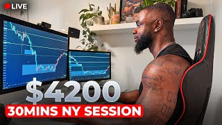 LIVE TRADING 4200 In 30MINS Trading The New York Session [upl. by Onitsuj]