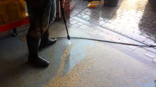 Pressure Washing Paint from Garage Floor [upl. by Tirb]