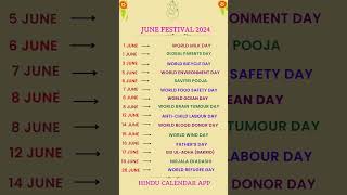 June Festivals 2024  Festival List 2024  Hindu Festivals June 2024  Hindu Calendar App  Tithi [upl. by Struve]