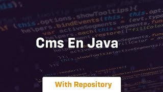 cms en java [upl. by Hally]