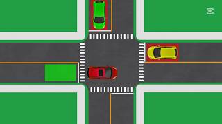 Uncontrolled intersection Right of way Simplified demonstration [upl. by Briney]