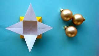 Sterne  Schachtel basteln  Origami GeschenkBox für Weihnachten falten  Ideen [upl. by Nauqaj]