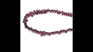 Natural Rhodolite 35x26x4mm Drop Briolette Cut Mulberry Color VVS Clarity Drilled Gemstone [upl. by Jesher]