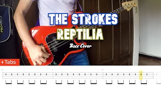 The StrokesReptilia bass cover Tabs in video [upl. by Ahsinod448]