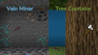 Minecraft Bedrock  Vein Miner e Tree Capitator Addons 🌲 [upl. by Clawson]