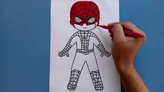 Kids coloring page  kids coloring cartoon  ZippyZooZone  how to draw spiderman coloring page [upl. by Osmond]