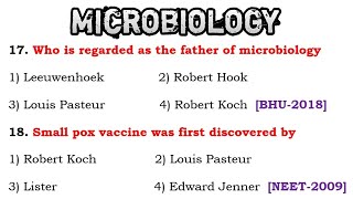 microbiology mcq question answers  father of microbiology [upl. by Siurtemed]