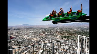 High Roller Coaster POV Stratosphere Tower Las Vegas 2019  By SF Discovery [upl. by Nalek]