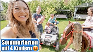 Sommerferien mit 4 Kindern 😍 Spiel Spaß im Garten Lecker Eiskaffee amp Urlaub dm Haul Mamiseelen [upl. by Kcirrez]