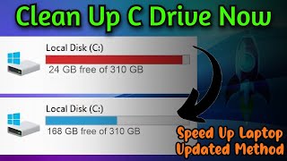 How to Clean C Drive In Windows 10 amp 11  Boost 🚀 Your PC 2024  Updated [upl. by Nyladnewg]