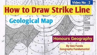 How to Draw Strike Line ll Geological Map ll Honours Geography ll By Geo Funda [upl. by Nim259]