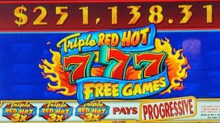 Triple RED HOT 777 🔥 with Jackpot Handpay winstarcasino slotmachine redscreenbandit slot [upl. by Narcis268]