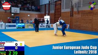 70 kg QuarterFinal  PECOLER Zala SLO vs DE VOOGD Margit NED [upl. by Innaig238]