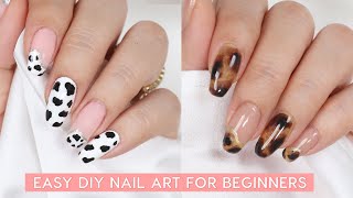 Easy DIY Nail Art For Beginners  Animal Print [upl. by Annaiel]