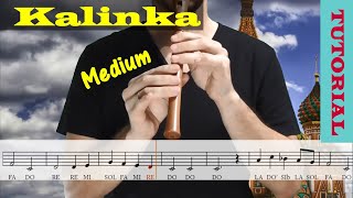 Kalinka  Tutorial flauta con partitura  Karaoke instrumental [upl. by Vullo]