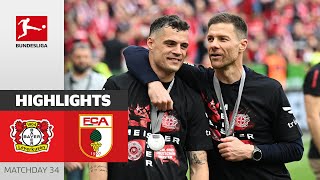 Leverkusen Finishes Perfect Season  Bayer 04 Leverkusen  Augsburg  Highlights  MD 34 Bundesliga [upl. by Aihsinat]