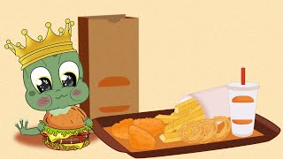 Cute Kvaka eating BURGER KING mukbang animation 😍😋 kvakaanimation cute mukbang [upl. by Anwahsad]