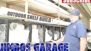 Outdoor Garage Shelf Build  JIMBOS GARAGE [upl. by Birdella]