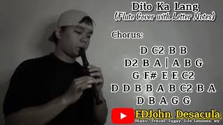 Dito Ka Lang  Moira Dela Torre Flute Cover with Letter Notes Original composition  Music [upl. by Thurnau]