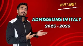 Admissions Open in Italy for 2025  2026 Intake [upl. by Gingras]