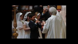 CATHOLIC RECEIVES A CHALICE OF WINE IN MASS COMMUNION [upl. by Etac492]