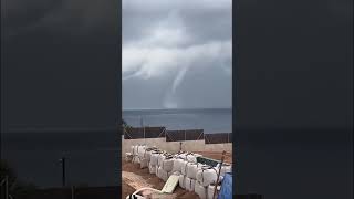 14 August 2024  Calvia Mallorca Spain  Waterspout observed off the coast [upl. by Vinita]