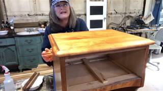 How To Strip Old Varnish  Refinishing Wood Top Table PART 1 [upl. by Ymmit432]