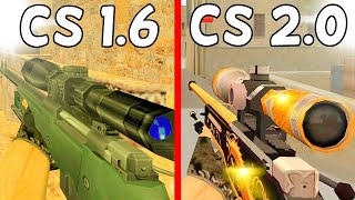 CounterStrike 16 vs CounterStrike 20  All Weapons Comparison [upl. by Nadnarb]