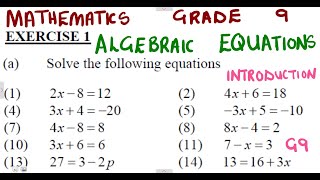 Mathematics Grade 9 Algebraic Equations Introduction mathszoneafricanmotives mathswithadmirelightone [upl. by Marjory]