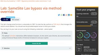 Web Security Academy  CSRF  9  Samesite Lax Bypass Via Method Override [upl. by Assir]