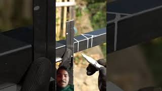 square metal cutting tricks for you shorts cuttingskills metal ironwelding tricks welding [upl. by Nowtna]