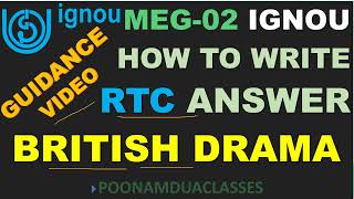 Guidance Video MEG 02 British DRAMA How to Write RTC ANSWER  Word Limit Reference to Context [upl. by Mistrot]